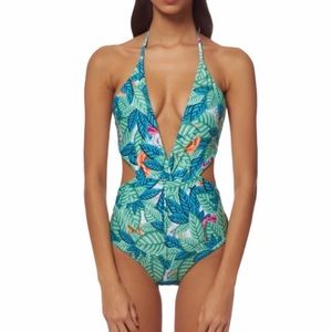 Mara Hoffman one-piece leaf print swimsuit